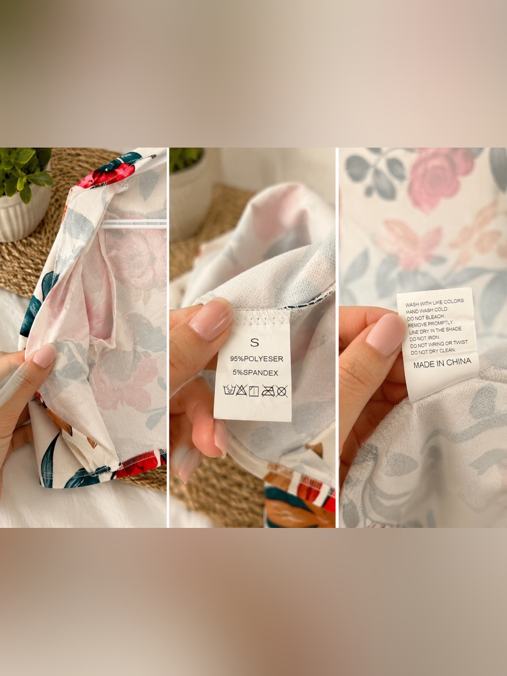 🆕 Floral Button-Front Crop Cardigan - Teal, Pink & Tan Floral - Picture 2 of 2